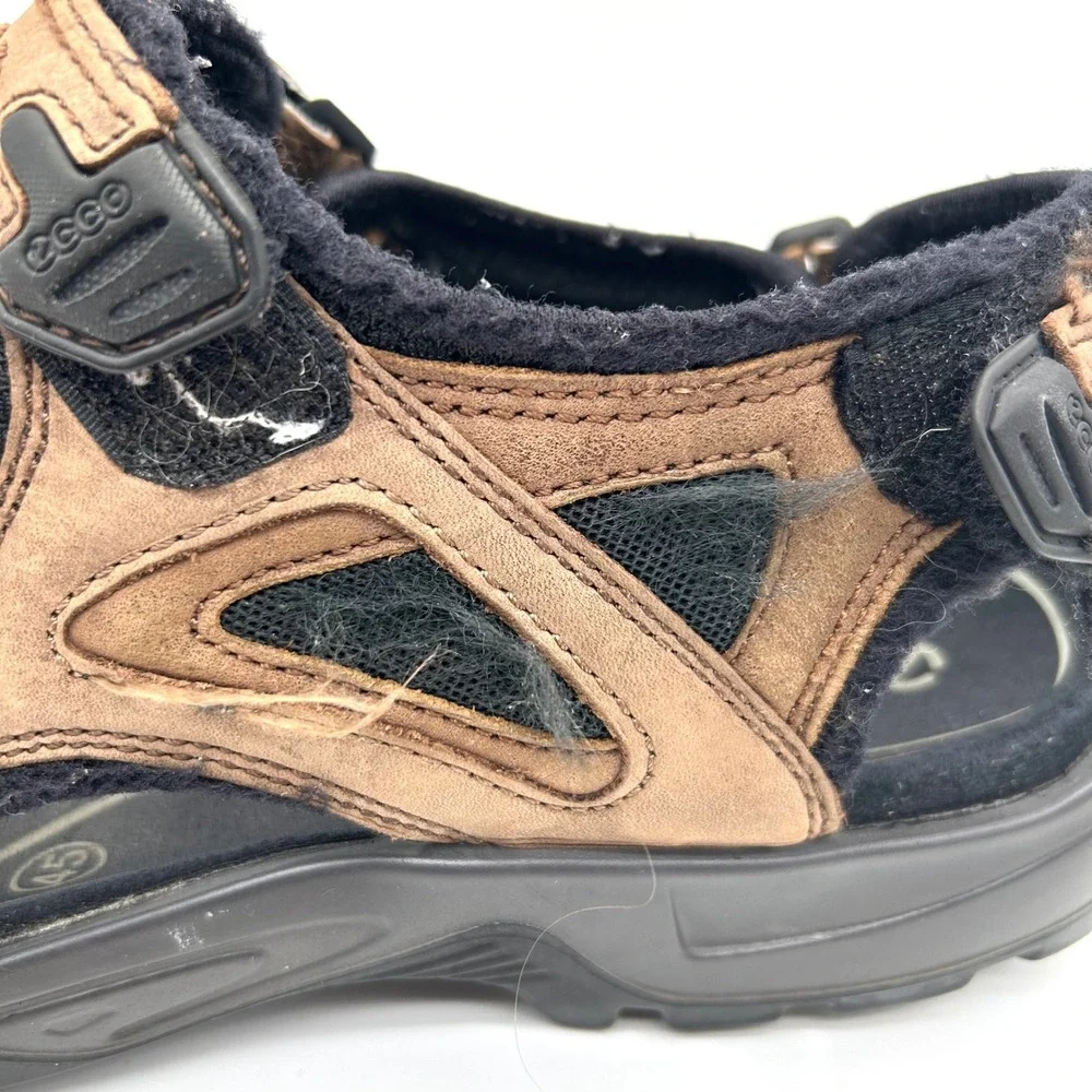 ECCO Yucatan Sport Sandals Mens 45 Brown Leather Hiking Walking Receptor Strappy